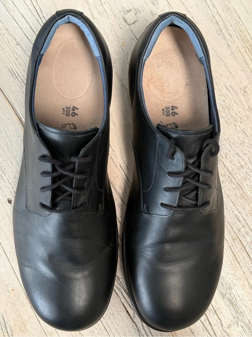 Birkenstock Kleifar Men’s Black Leather Lace Up Shoes EU 46 US 13-13.5 Like New